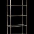 Pair of Polished Steel and Brass Etagere