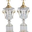 Pair of Baccarat Glass Urn-form Lamps