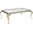 Polished Steel and Brass Coffee Table on Cabriole Legs